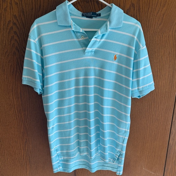 Polo by Ralph Lauren Sky Blue Striped Polo Shirt - Picture 1 of 3